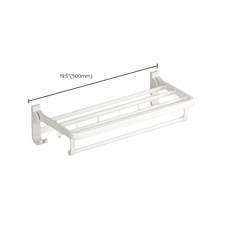 Contemporary Bathroom Accessory Set Towel Bar White Shelf