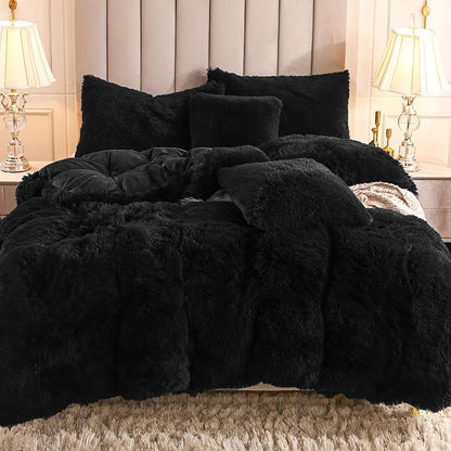 Cozy Fleece Duvet Cover Set with Zipper