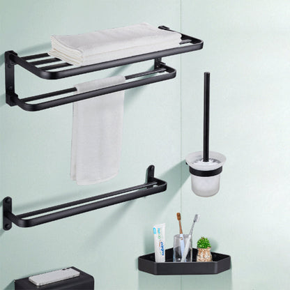 Stylish Bathroom Shelf Set with Towel Holder & Storage