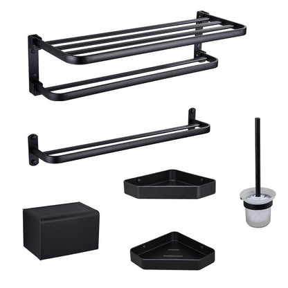 Stylish Bathroom Shelf Set with Towel Holder & Storage