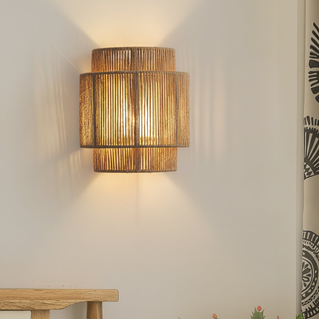 Rustic Hemp Rope LED Wall Light - Cofik