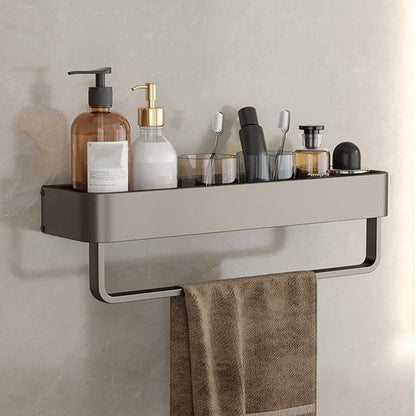 Modern Gray Metal Bath Accessory Set Shelf