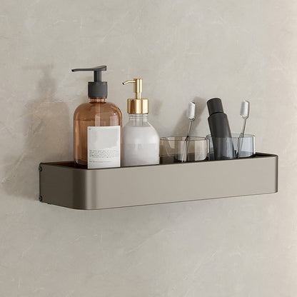 Modern Gray Metal Bath Accessory Set Shelf