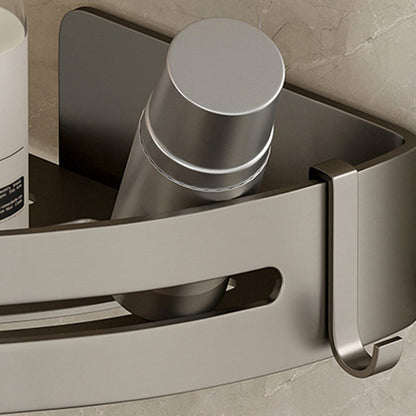 Modern Gray Metal Bath Accessory Set Shelf