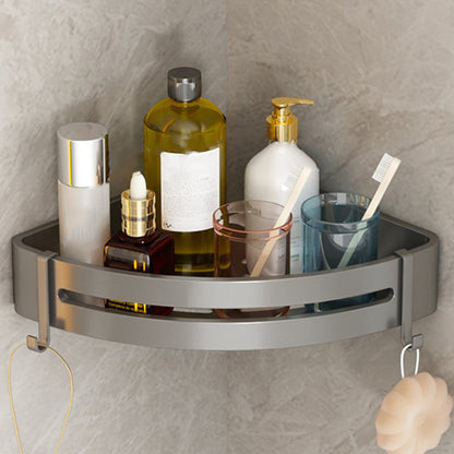 Modern Gray Metal Bath Accessory Set Shelf