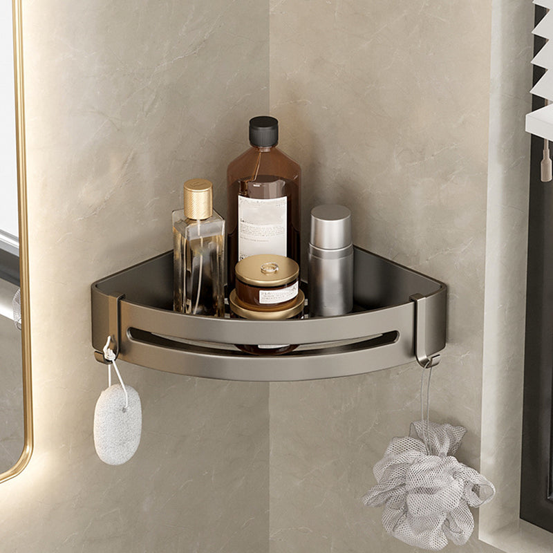 Modern Gray Metal Bath Accessory Set Shelf