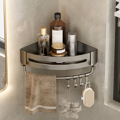 Modern Gray Metal Bath Accessory Set Shelf