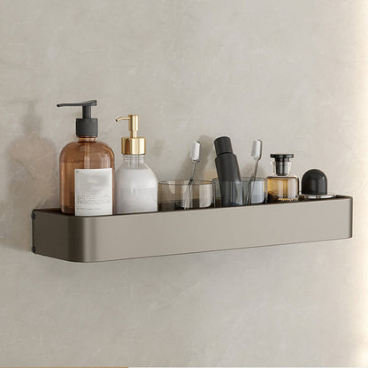 Modern Gray Metal Bath Accessory Set Shelf