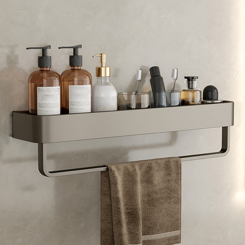 Modern Gray Metal Bath Accessory Set Shelf
