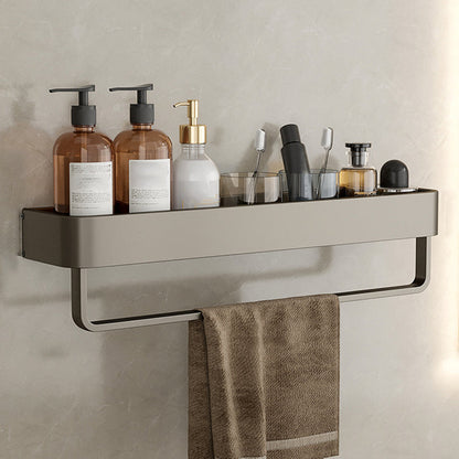 Modern Gray Metal Bath Accessory Set Shelf