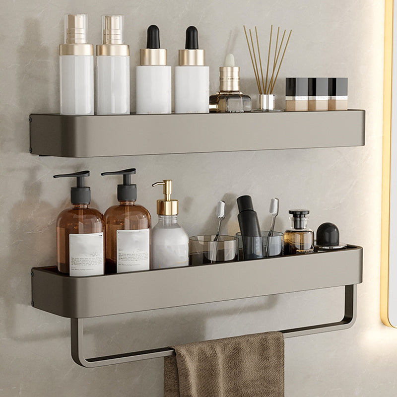 Modern Gray Metal Bath Accessory Set Shelf
