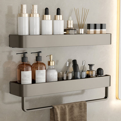 Modern Gray Metal Bath Accessory Set Shelf