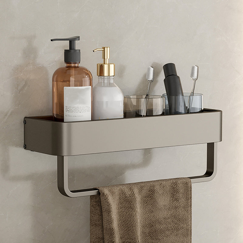 Modern Gray Metal Bath Accessory Set Shelf