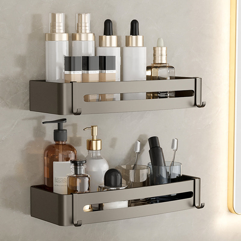 Modern Gray Metal Bath Accessory Set Shelf