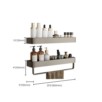 Modern Gray Metal Bath Accessory Set Shelf