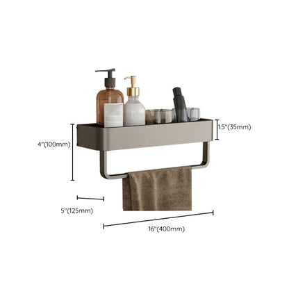 Modern Gray Metal Bath Accessory Set Shelf