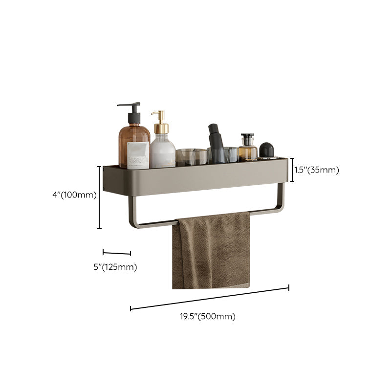 Modern Gray Metal Bath Accessory Set Shelf