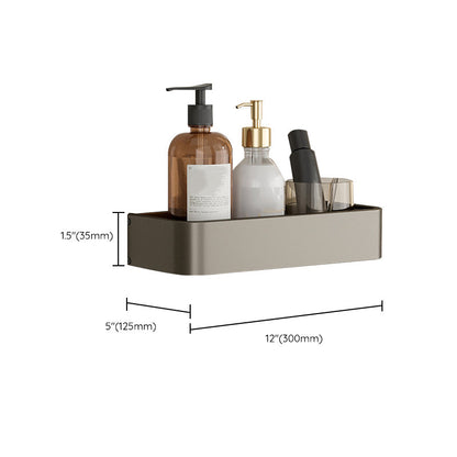 Modern Gray Metal Bath Accessory Set Shelf