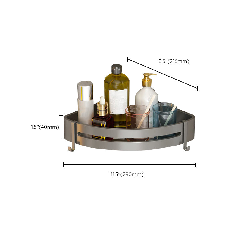Modern Gray Metal Bath Accessory Set Shelf