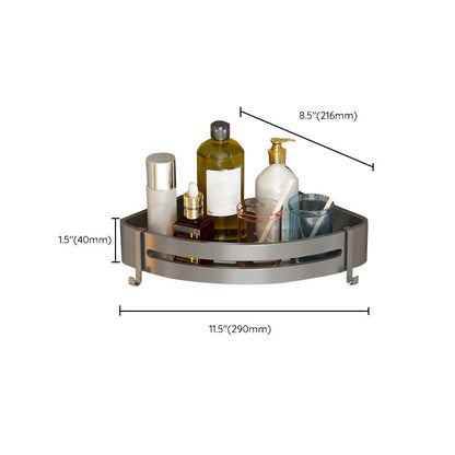 Modern Gray Metal Bath Accessory Set Shelf