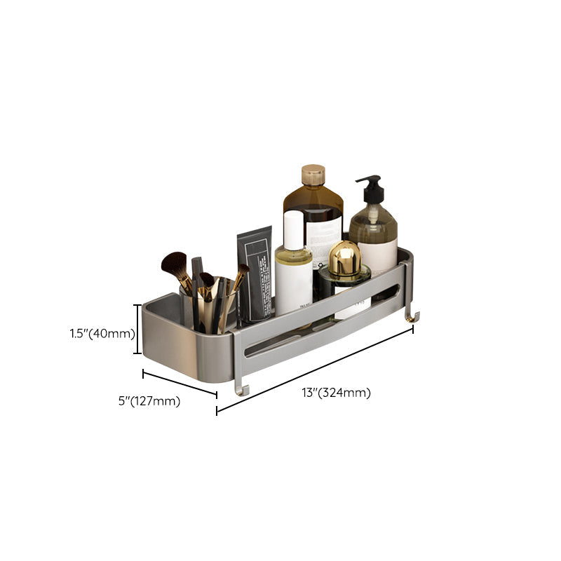 Modern Gray Metal Bath Accessory Set Shelf