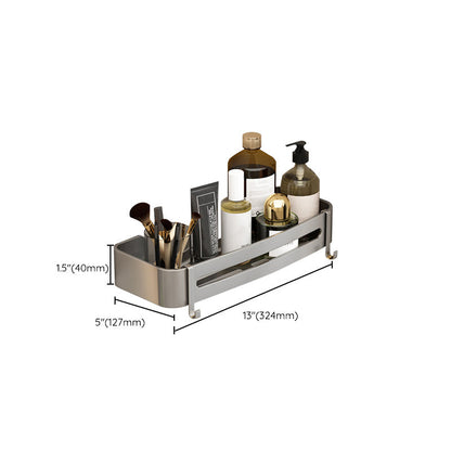 Modern Gray Metal Bath Accessory Set Shelf