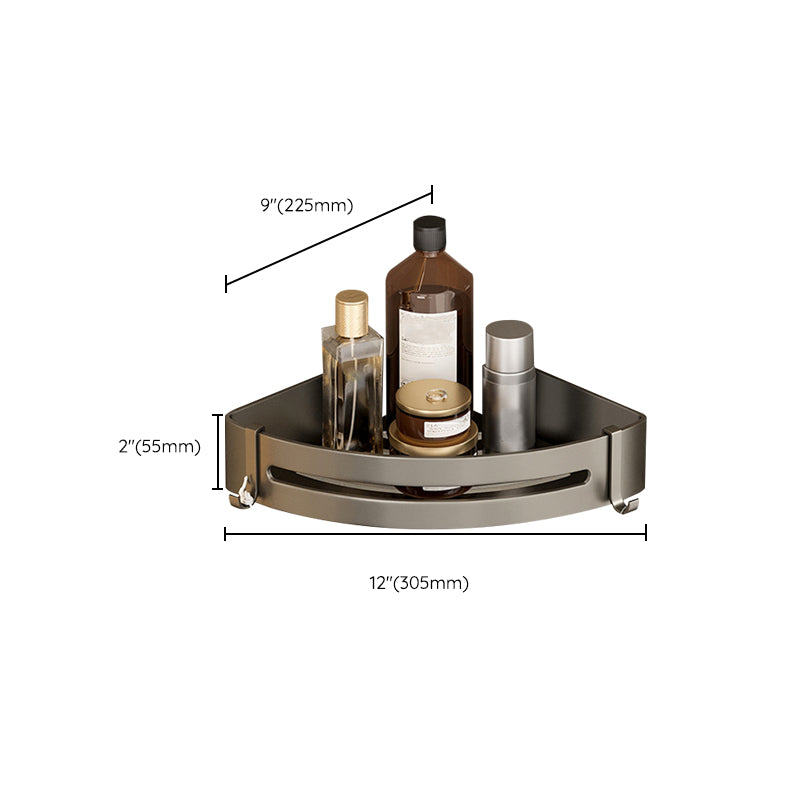 Modern Gray Metal Bath Accessory Set Shelf