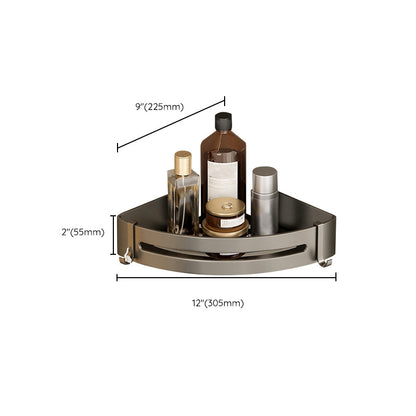 Modern Gray Metal Bath Accessory Set Shelf