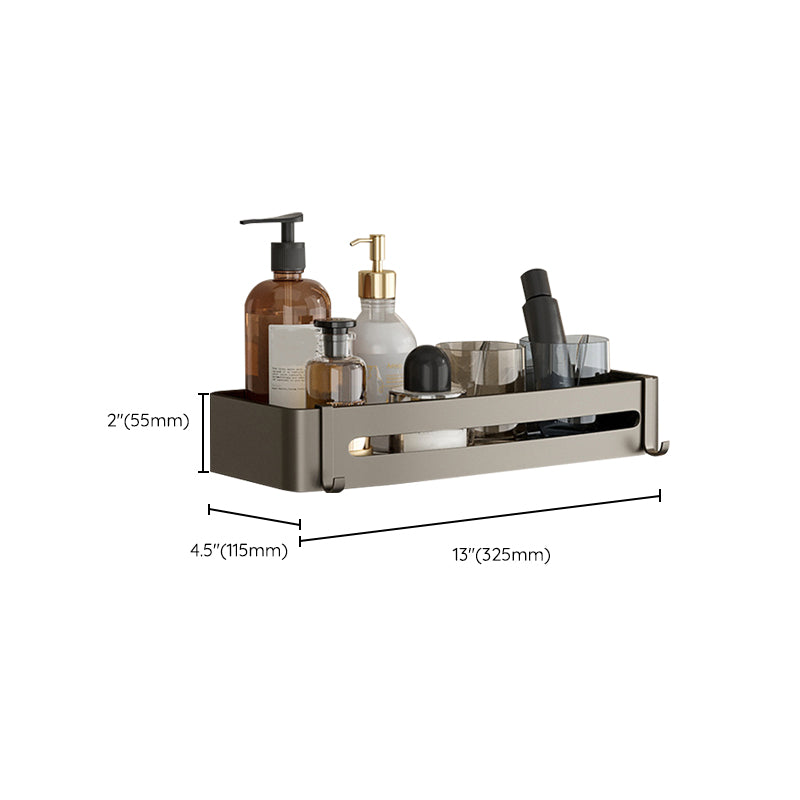 Modern Gray Metal Bath Accessory Set Shelf