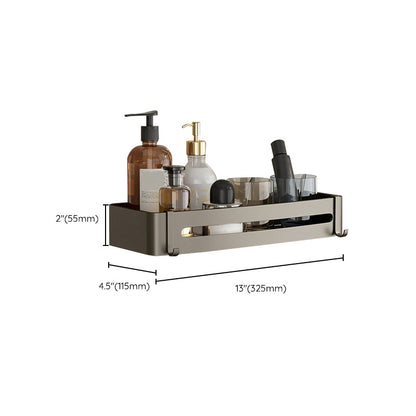 Modern Gray Metal Bath Accessory Set Shelf