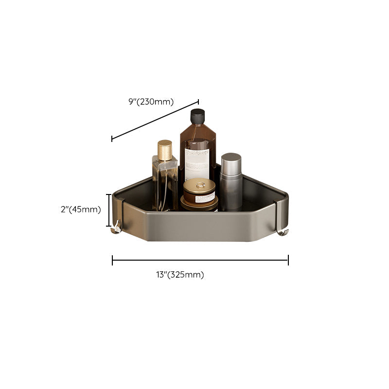 Modern Gray Metal Bath Accessory Set Shelf