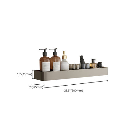 Modern Gray Metal Bath Accessory Set Shelf