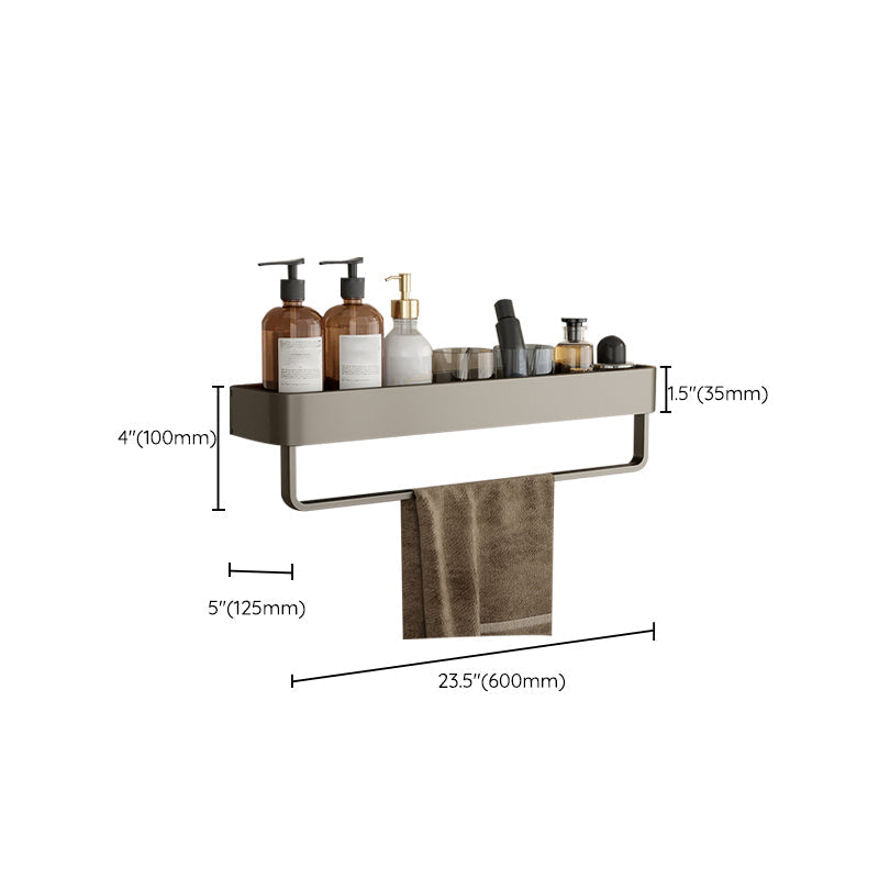 Modern Gray Metal Bath Accessory Set Shelf