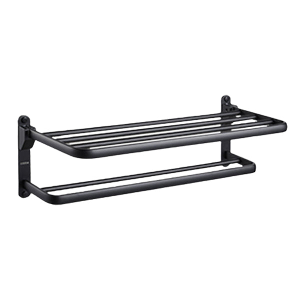 Modern Black Bathroom Accessory Set with Towel Bar