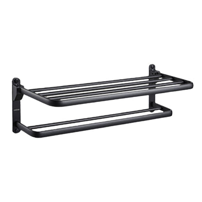Modern Black Bathroom Accessory Set with Towel Bar