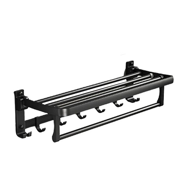 Modern Black Bathroom Accessory Set with Towel Bar