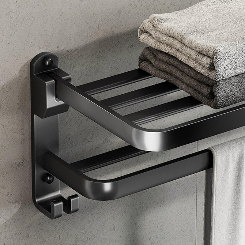 Modern Black Bathroom Accessory Set with Towel Bar