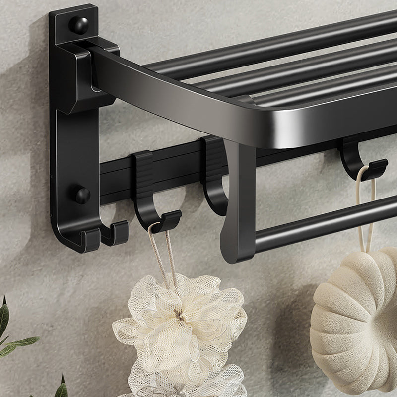 Modern Black Bathroom Accessory Set with Towel Bar