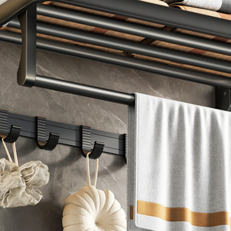 Modern Black Bathroom Accessory Set with Towel Bar