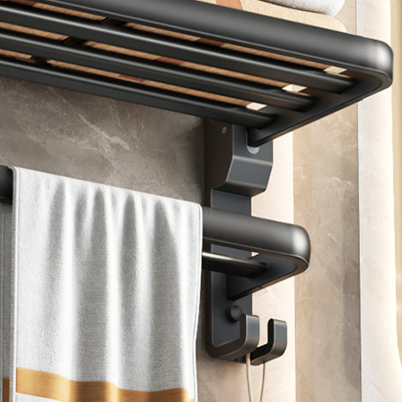 Modern Black Bathroom Accessory Set with Towel Bar