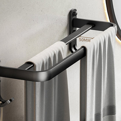 Modern Black Bathroom Accessory Set with Towel Bar