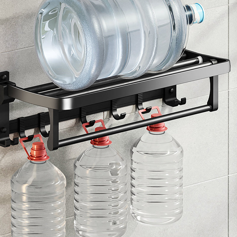 Modern Black Bathroom Accessory Set with Towel Bar