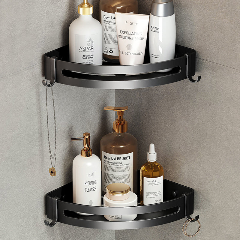 Modern Black Bathroom Accessory Set with Towel Bar