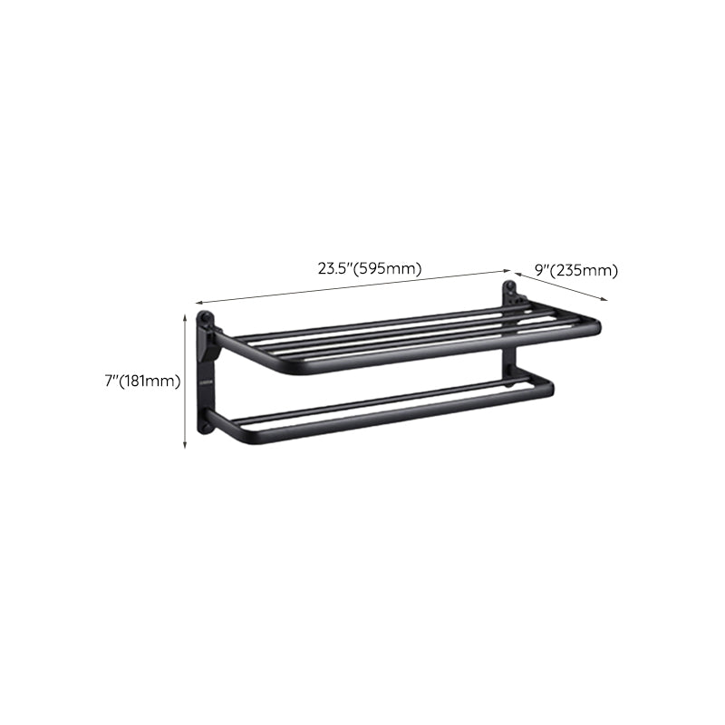 Modern Black Bathroom Accessory Set with Towel Bar