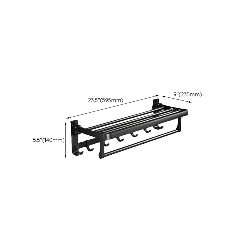 Modern Black Bathroom Accessory Set with Towel Bar