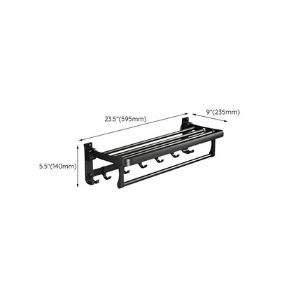 Modern Black Bathroom Accessory Set with Towel Bar