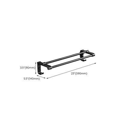 Modern Black Bathroom Accessory Set with Towel Bar