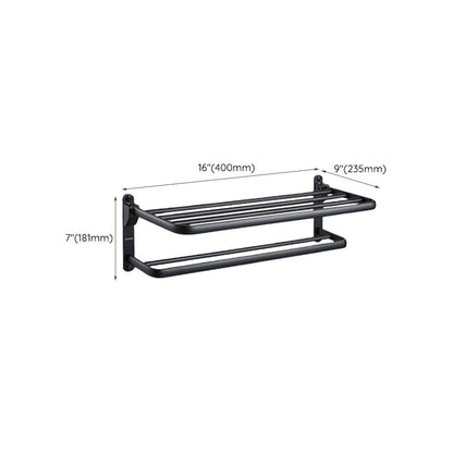 Modern Black Bathroom Accessory Set with Towel Bar