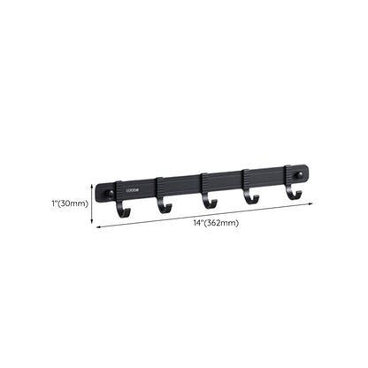 Modern Black Bathroom Accessory Set with Towel Bar