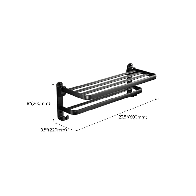 Modern Black Bathroom Accessory Set with Towel Bar